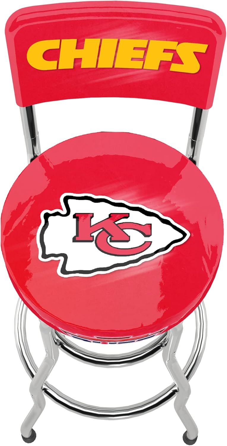 Arcade1Up NFL Blitz High Back Stool with Adjustable Height and Swiveling Padded Seat (Kansas City Chiefs) - Image 1